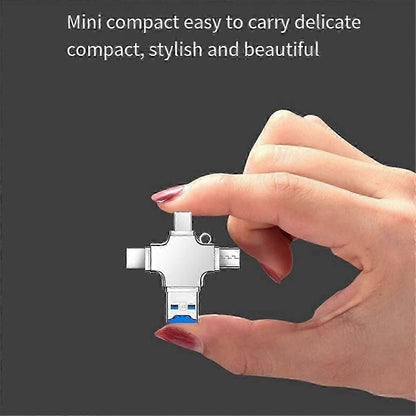 4-in-1 Memory Card Reader: Type-C OTG for iPhone/Laptop/PC, iOS & USB-A V1263-JX-6005