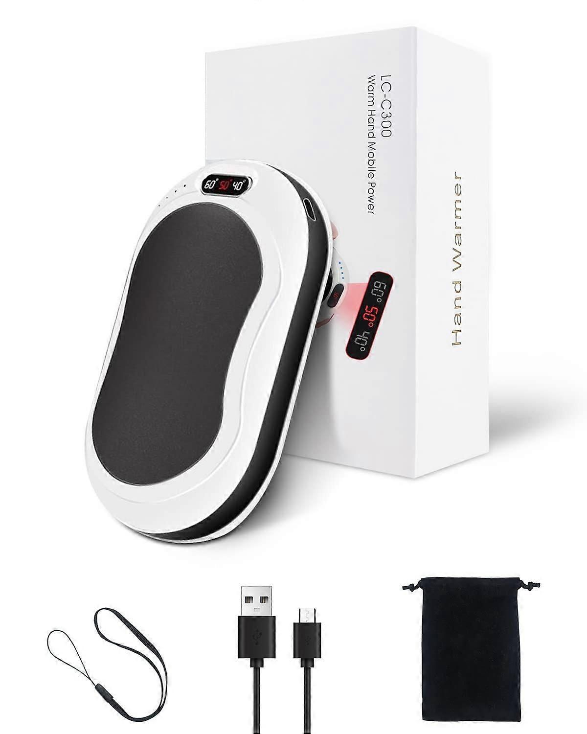 10000mAh Rechargeable Hand Warmer & Power Bank - 2-Sided Heating, Portable USB V1263-JX-6009