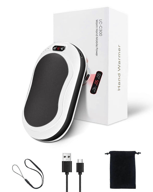 10000mAh Rechargeable Hand Warmer & Power Bank - 2-Sided Heating, Portable USB V1263-JX-6009