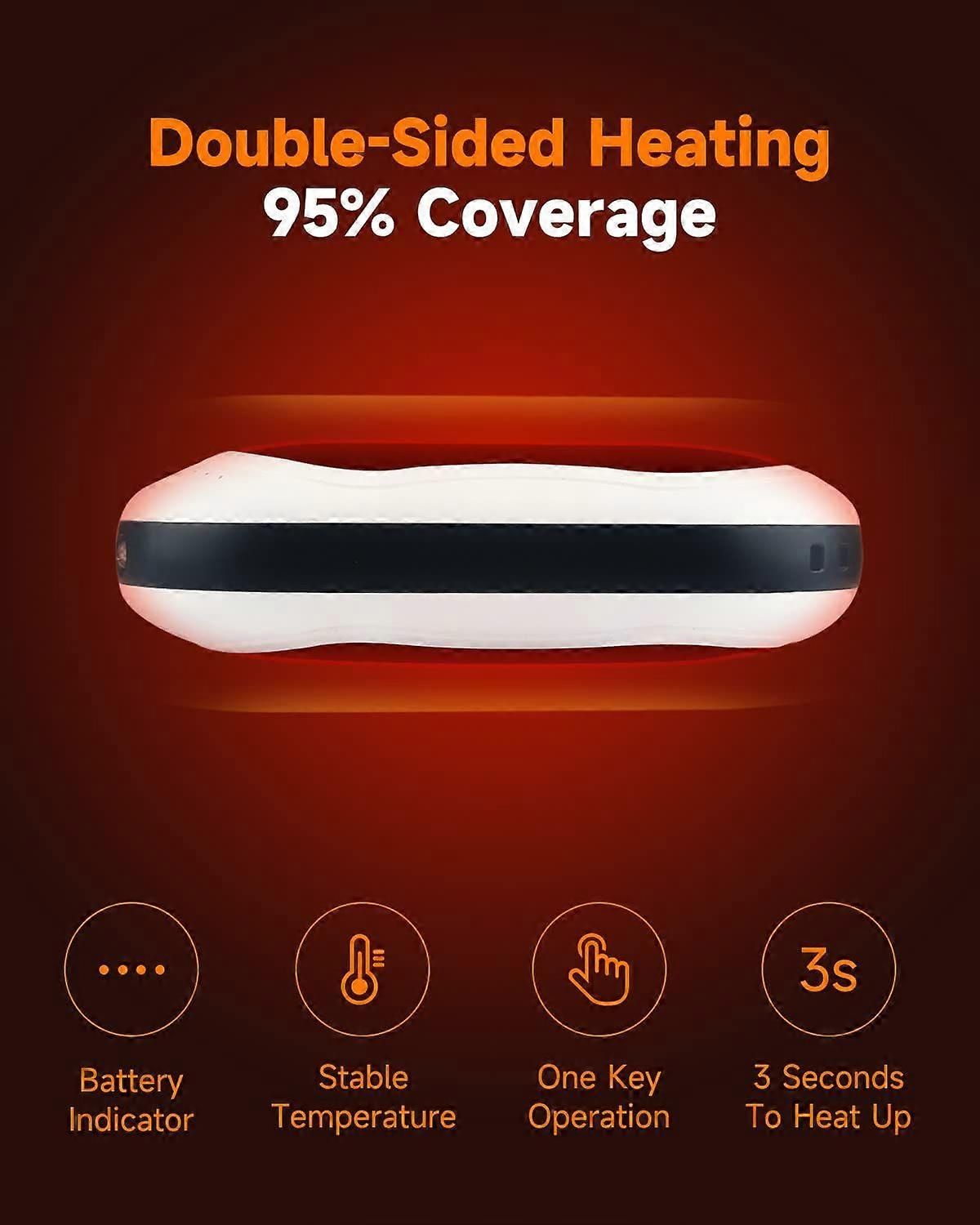 10000mAh Rechargeable Hand Warmer & Power Bank - 2-Sided Heating, Portable USB V1263-JX-6009