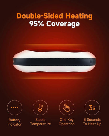 10000mAh Rechargeable Hand Warmer & Power Bank - 2-Sided Heating, Portable USB V1263-JX-6009