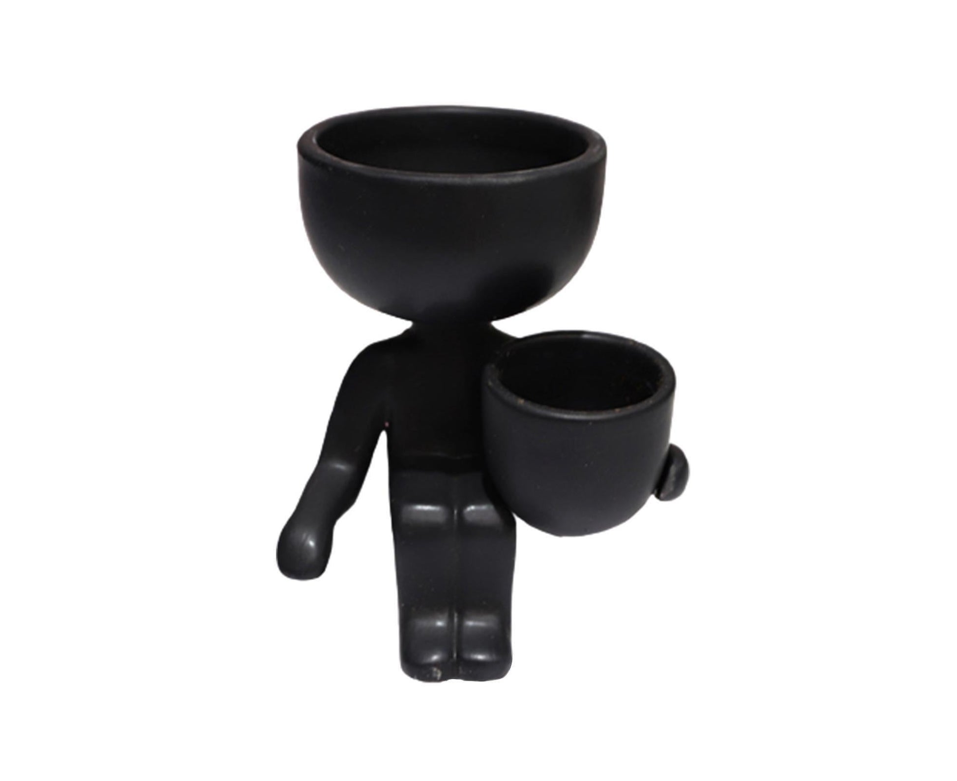 Glazed Flower Vase Simple Shatterproof Humanoid Design Flower Container Gardening Tools- 4 V1263-JX-601