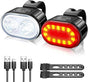 IPX4 Waterproof USB Rechargeable Bike Light Set - Front & Rear for Road Bike V1263-JX-6019