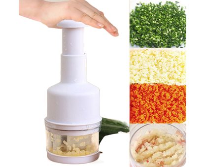 Garlic Grater Manual Multifunctional Stainless Steel Garlic Onion Food Chopper for Kitchen-White V1263-JX-602