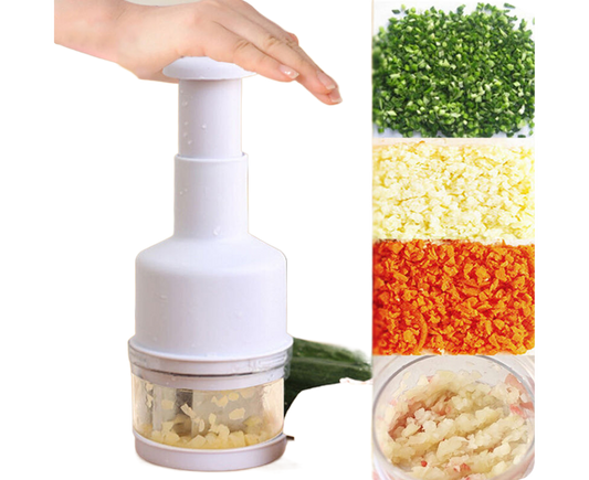 Garlic Grater Manual Multifunctional Stainless Steel Garlic Onion Food Chopper for Kitchen-White V1263-JX-602