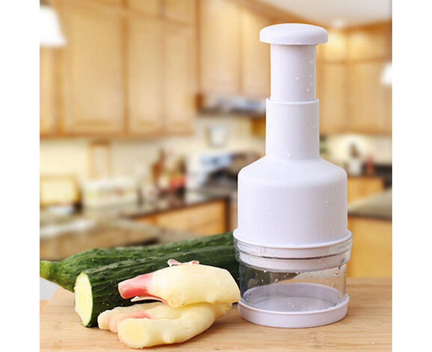 Garlic Grater Manual Multifunctional Stainless Steel Garlic Onion Food Chopper for Kitchen-White V1263-JX-602