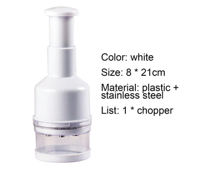 Garlic Grater Manual Multifunctional Stainless Steel Garlic Onion Food Chopper for Kitchen-White V1263-JX-602