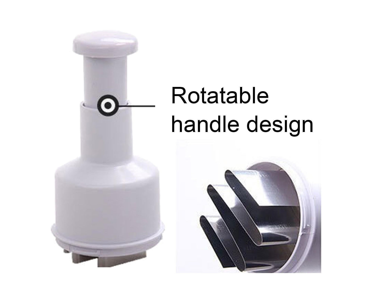Garlic Grater Manual Multifunctional Stainless Steel Garlic Onion Food Chopper for Kitchen-White V1263-JX-602