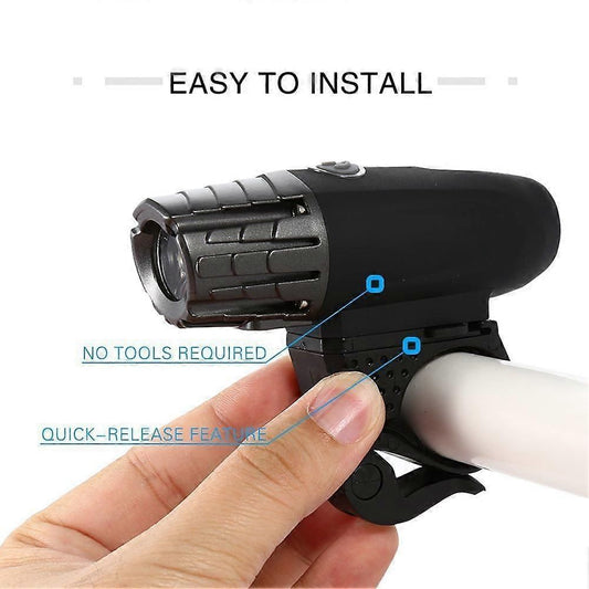 USB Rechargeable Front & Rear Bike Lights - Waterproof, 4 Lighting Modes V1263-JX-6020