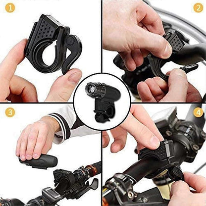 USB Rechargeable Front & Rear Bike Lights - Waterproof, 4 Lighting Modes V1263-JX-6020