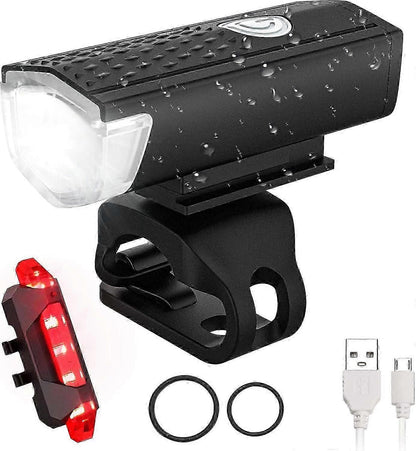 USB Rechargeable LED Bike Front Light - Waterproof, 5 Modes, for All Bikes V1263-JX-6021