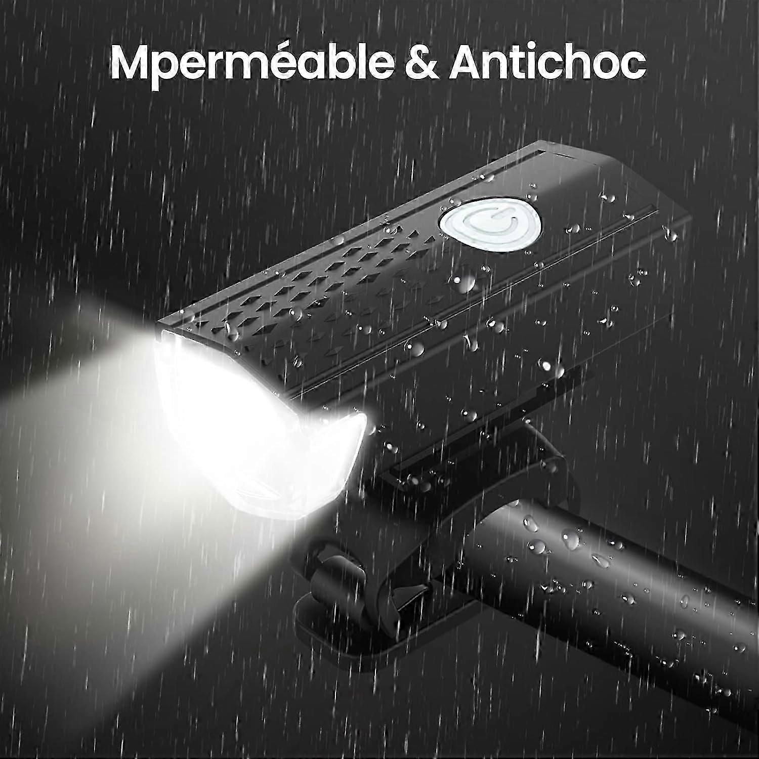USB Rechargeable LED Bike Front Light - Waterproof, 5 Modes, for All Bikes V1263-JX-6021