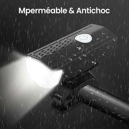 USB Rechargeable LED Bike Front Light - Waterproof, 5 Modes, for All Bikes V1263-JX-6021