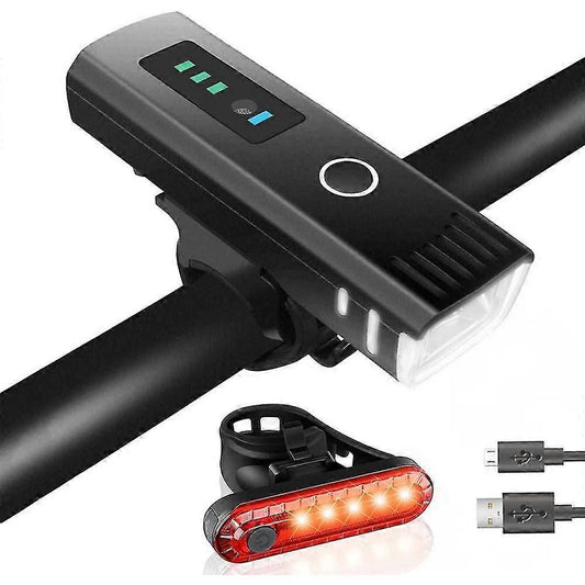 USB Rechargeable Bike Light Set - LED Front & Tail Light V1263-JX-6023