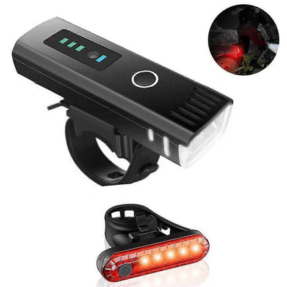 USB Rechargeable Bike Light Set - LED Front & Tail Light V1263-JX-6023