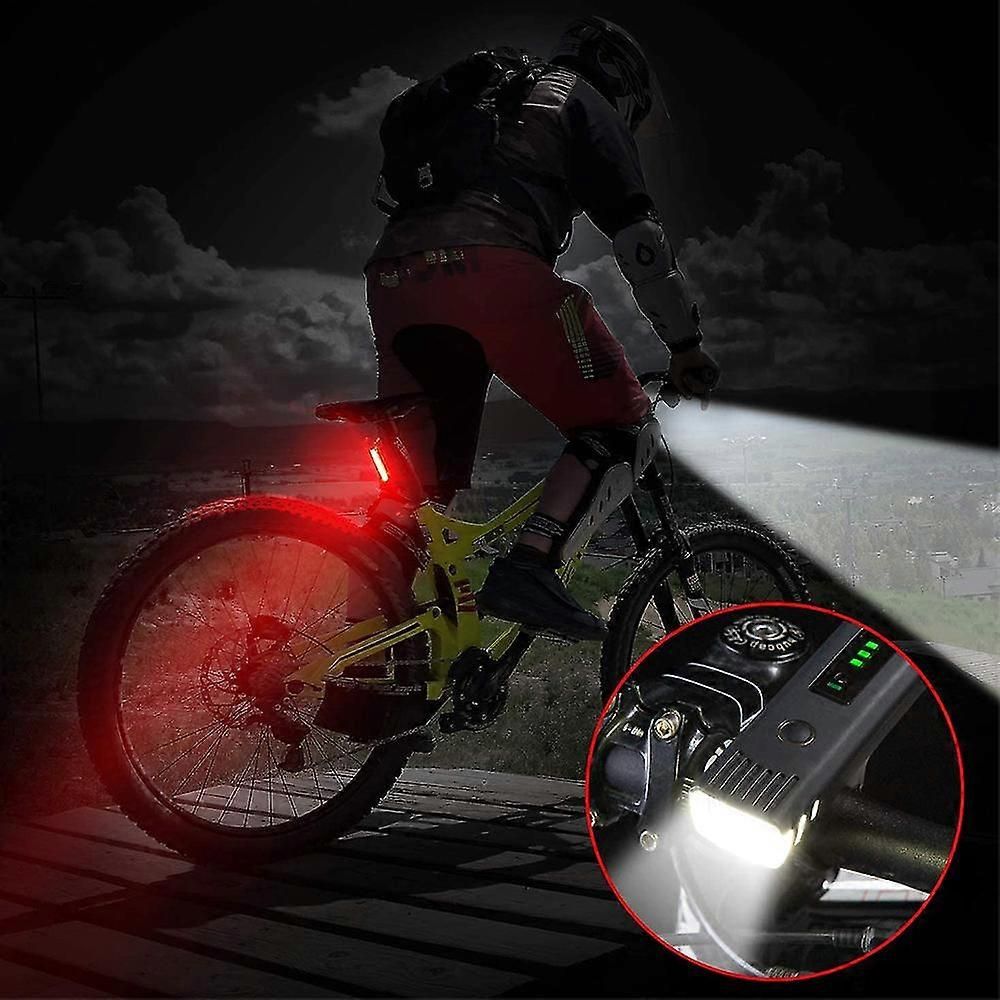 USB Rechargeable Bike Light Set - LED Front & Tail Light V1263-JX-6023