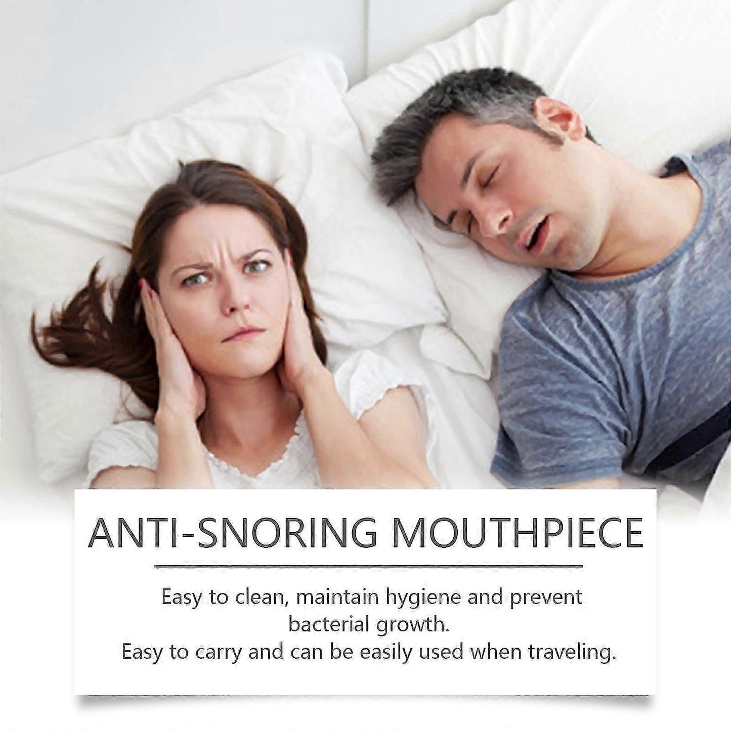 Anti-Snoring Mouthpiece - Silicone, Reusable, Improves Sleep V1263-JX-6027