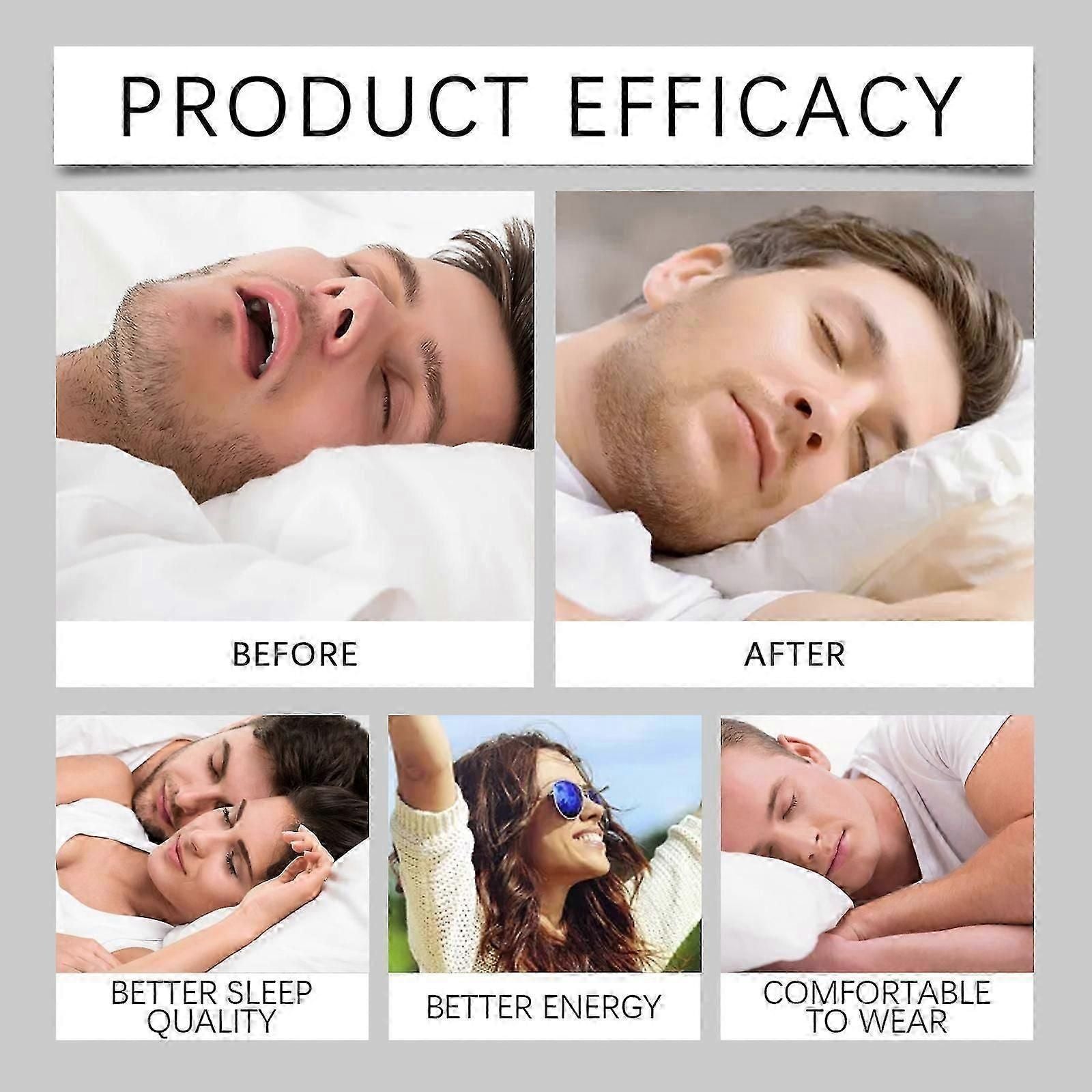 Anti-Snoring Mouthpiece - Silicone, Reusable, Improves Sleep V1263-JX-6027