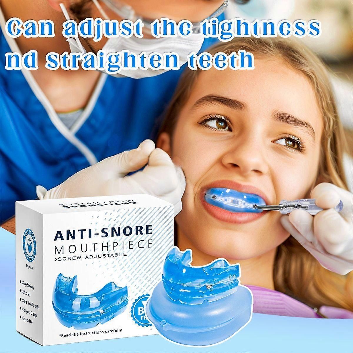 Adjustable Anti-Snoring Mouthpiece - Reduces Snoring, Food-Grade Silicone V1263-JX-6033
