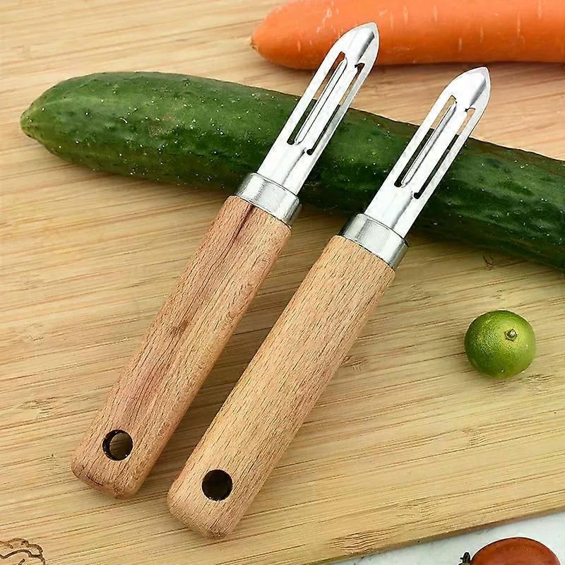 Stainless Steel Peeler with Wooden Handle - for Fruit & Vegetable (Tomato/Pear/Apple/Potato) V1263-JX-6035