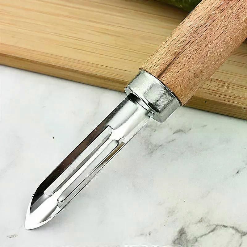 Stainless Steel Peeler with Wooden Handle - for Fruit & Vegetable (Tomato/Pear/Apple/Potato) V1263-JX-6035