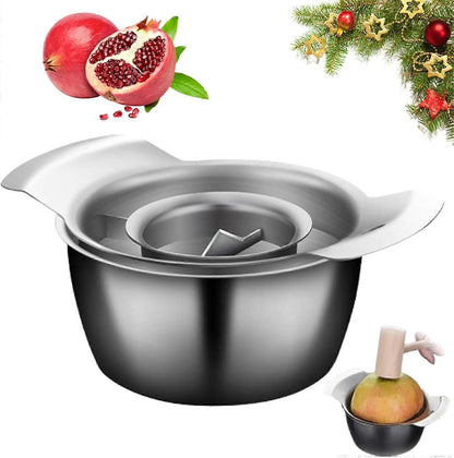 Pomegranate Peeler & Seeder Tool - Stainless Steel, with Bowl and Wooden Hammer V1263-JX-6039