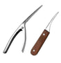 2pcs Stainless Steel Shrimp Cleaner & Deveiner - Wooden Handle, for Shrimp/Crayfish/Lobster V1263-JX-6040