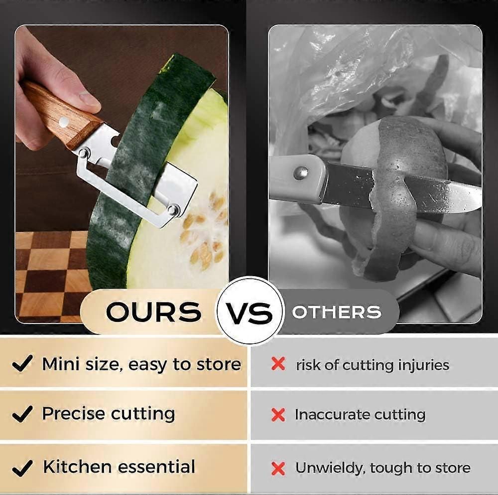 Vegetable Peeler with Bottle Opener - Razor-Sharp Stainless Blade, Ergonomic Wooden Handle V1263-JX-6041