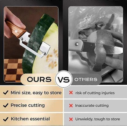 Vegetable Peeler with Bottle Opener - Razor-Sharp Stainless Blade, Ergonomic Wooden Handle V1263-JX-6041