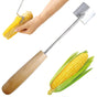 2PCS Stainless Steel Corn Stripper with Wooden Handle - Fast Kernel Removal V1263-JX-6043