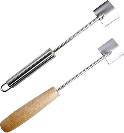 2PCS Stainless Steel Corn Stripper with Wooden Handle - Fast Kernel Removal V1263-JX-6043