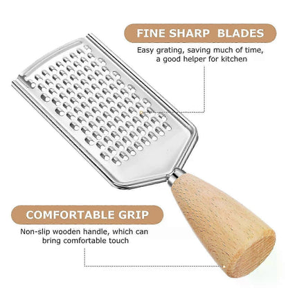 Wooden Handle Cheese Grater & Vegetable Slicer - Potato Peeler, Kitchen Tool V1263-JX-6046
