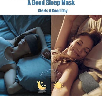 Super Soft Cotton Sleep Mask - Breathable, Adjustable, with Earplugs & Travel Pouch V1263-JX-6054