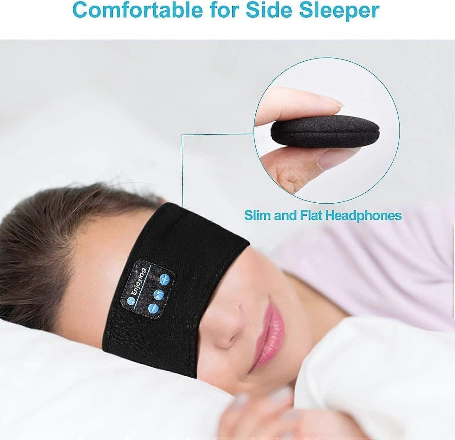 Bluetooth 5.0 Sleep Mask - Wireless Headphones, Blackout, Soft Fabric V1263-JX-6059