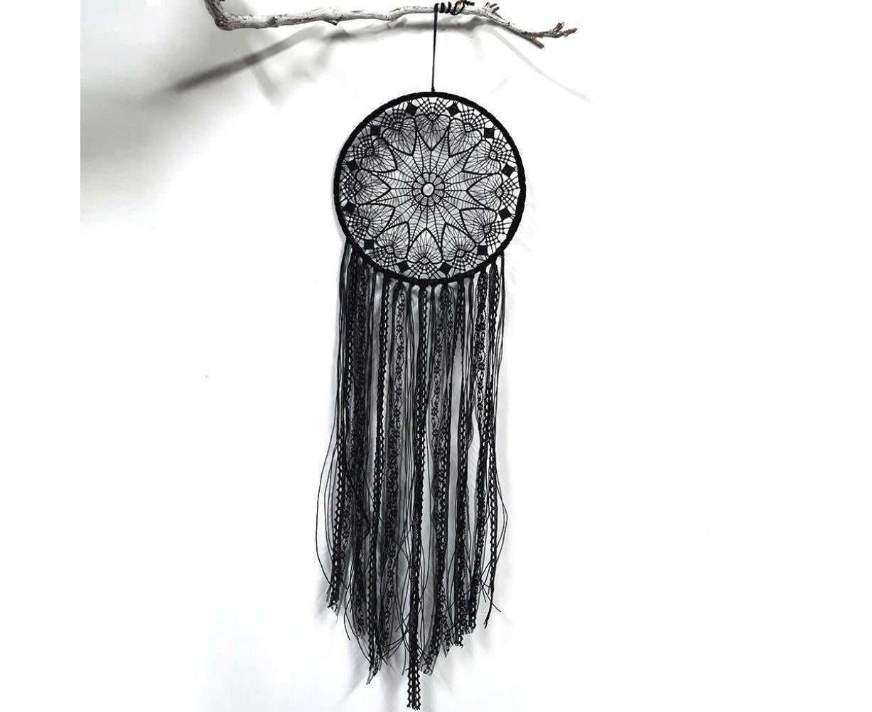Hollow Round Moon Shape Tassel Dream Catcher Hanging Pendant Home Bedroom Decor- B V1263-JX-606