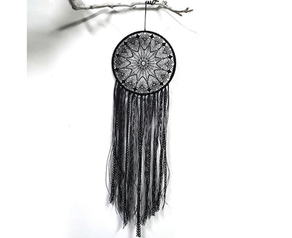 Hollow Round Moon Shape Tassel Dream Catcher Hanging Pendant Home Bedroom Decor- B V1263-JX-606