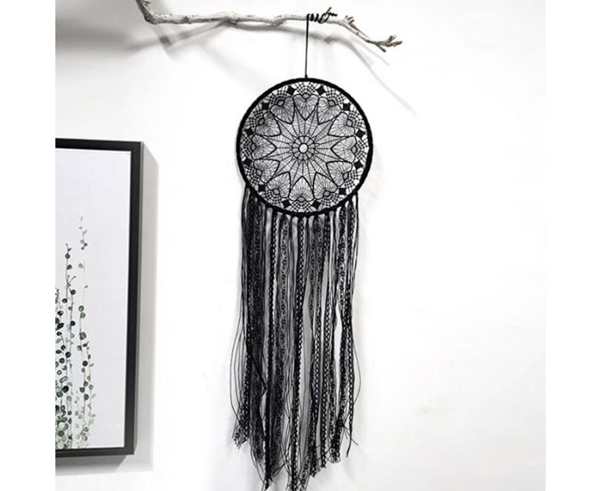 Hollow Round Moon Shape Tassel Dream Catcher Hanging Pendant Home Bedroom Decor- B V1263-JX-606