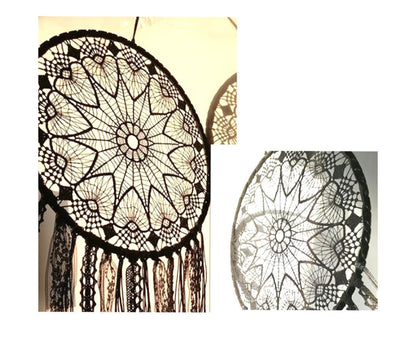 Hollow Round Moon Shape Tassel Dream Catcher Hanging Pendant Home Bedroom Decor- B V1263-JX-606