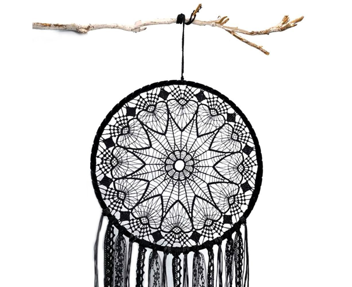 Hollow Round Moon Shape Tassel Dream Catcher Hanging Pendant Home Bedroom Decor- B V1263-JX-606