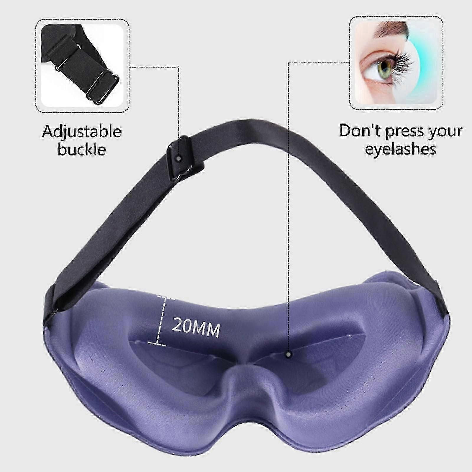 Washable Sleep Mask for Side Sleeping - Adjustable Strap, Breathable, Travel V1263-JX-6061