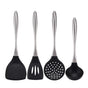 Reusable Kitchen Utensil Set - Non-Stick, Black, Stainless Steel & Silicone V1263-JX-6067