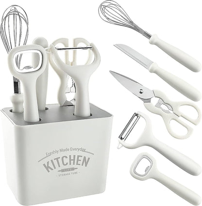 5-Piece Kitchen Gadget Set - Stainless Steel with Wooden Handles, Storage Box V1263-JX-6068