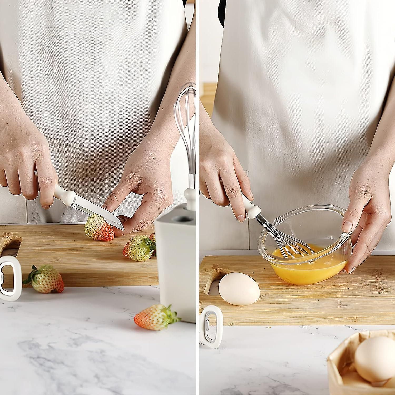 5-Piece Kitchen Gadget Set - Stainless Steel with Wooden Handles, Storage Box V1263-JX-6068