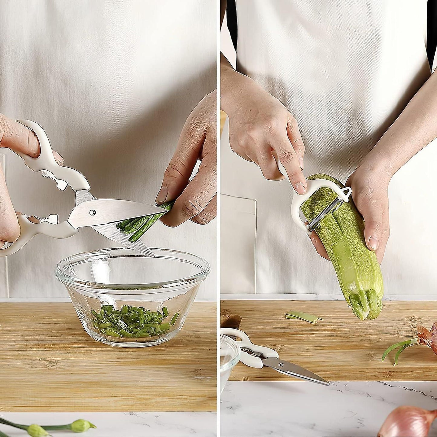 5-Piece Kitchen Gadget Set - Stainless Steel with Wooden Handles, Storage Box V1263-JX-6068
