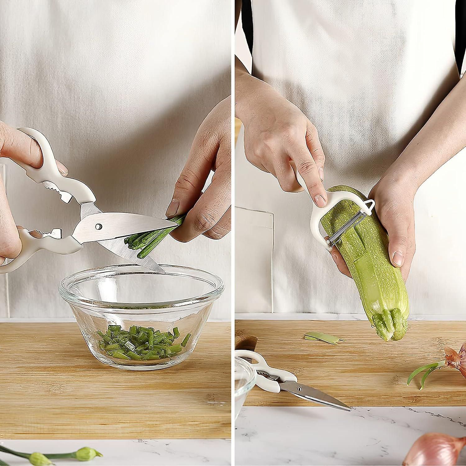 5-Piece Kitchen Gadget Set - Stainless Steel with Wooden Handles, Storage Box V1263-JX-6068