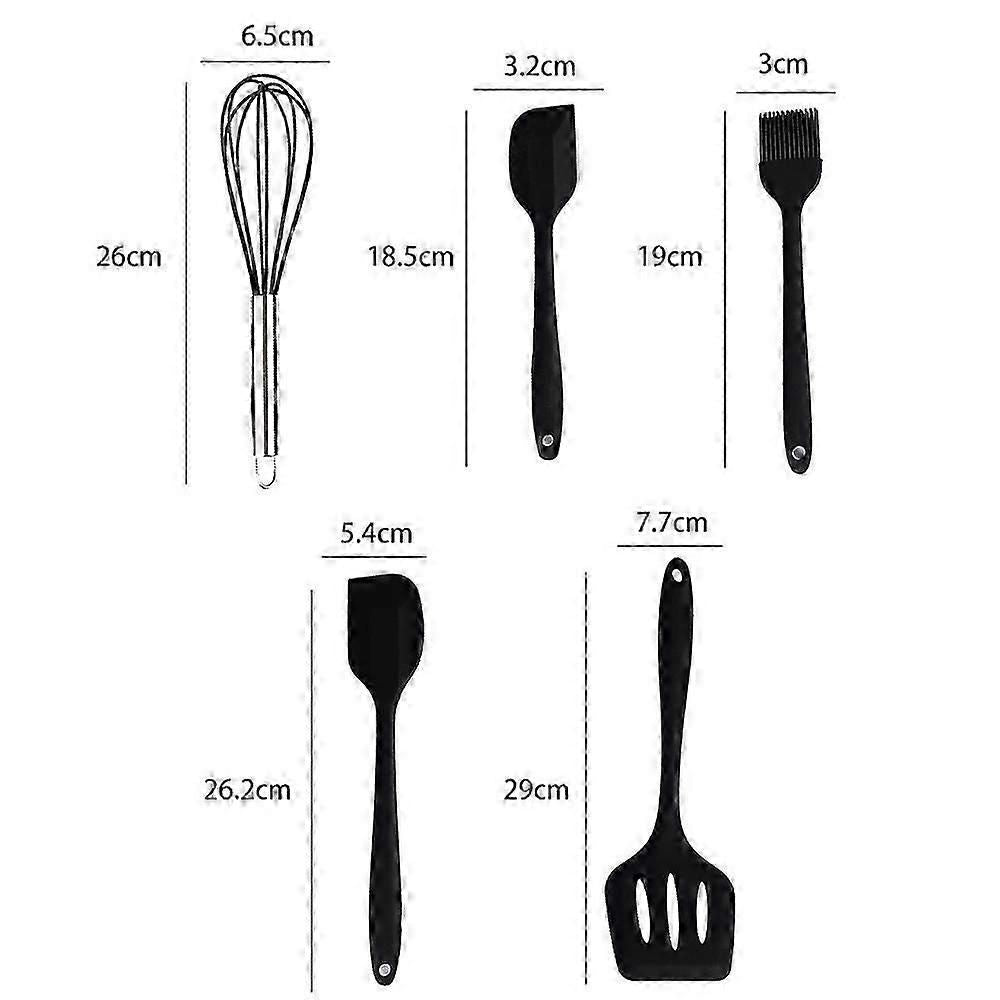 Silicone Kitchen Utensil Set - Non-Stick, Heat Resistant, 5-Piece V1263-JX-6069