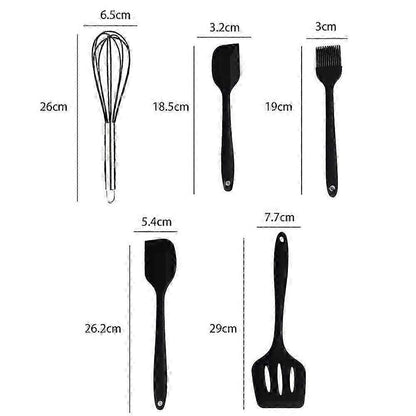 Silicone Kitchen Utensil Set - Non-Stick, Heat Resistant, 5-Piece V1263-JX-6069