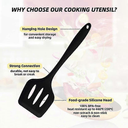 Silicone Kitchen Utensil Set - Non-Stick, Heat Resistant, 5-Piece V1263-JX-6069