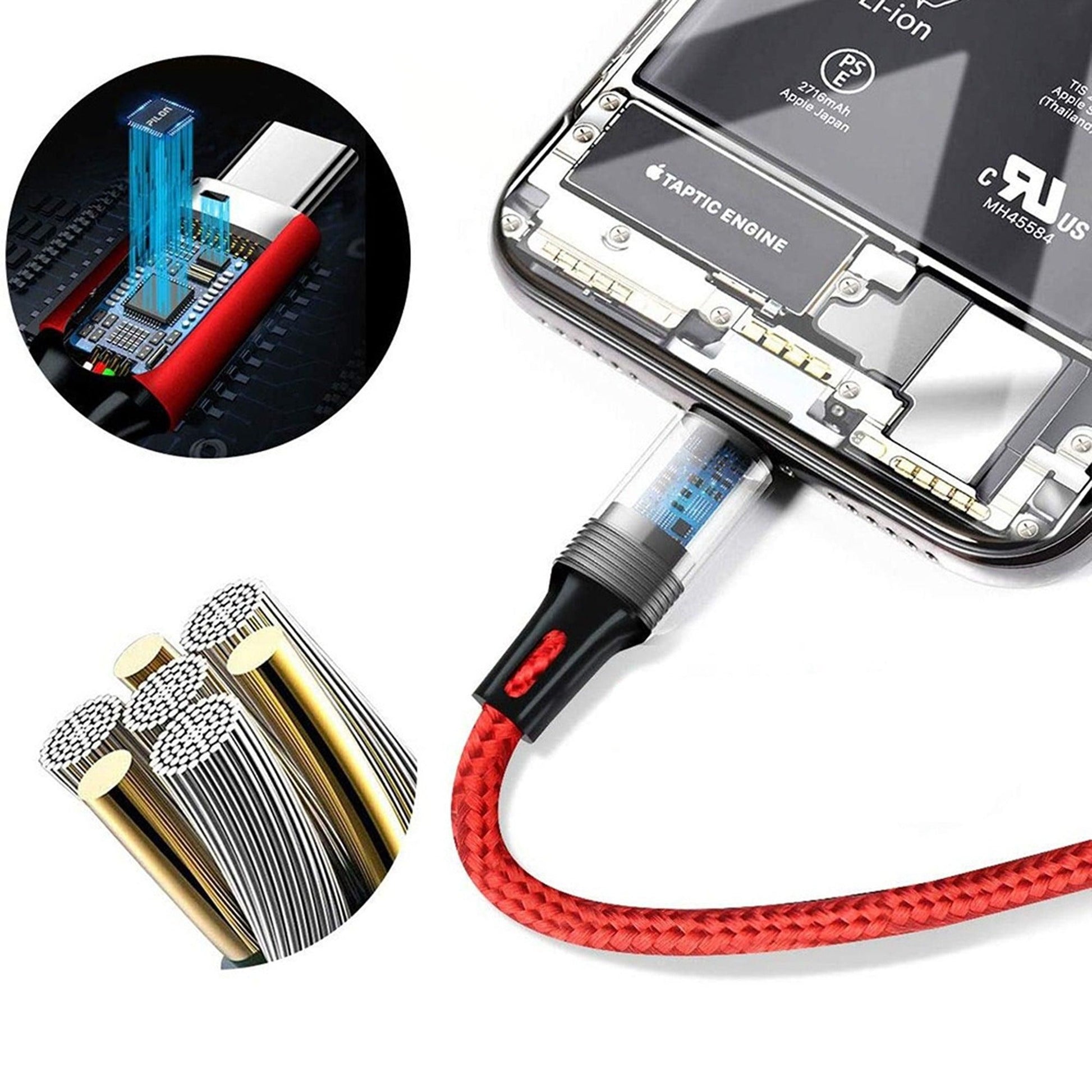 3-in-1 Multi USB Charger Cable for Micro USB Type C and Apple Devices V1263-JX-6100-1