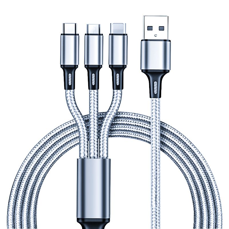 3-in-1 Multi USB Charger Cable for Micro USB Type C and Apple Devices V1263-JX-6100-5